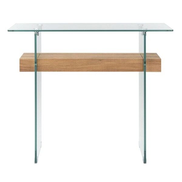 Safavieh Kayley Console Table, Glass & Natural Brown CNS7001D - main